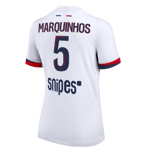 Ženske Nogometnih dresov Paris Saint-Germain Marquinhos #5 Gostujoči 2025-26 Kratki rokavi Ženske Nogometnih dresov Paris Saint-Germain Marquinhos #5 Gostujoči 2025-26 Kratki rokavi